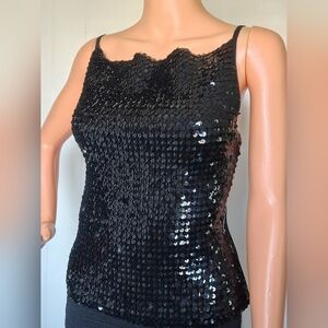 Scott McClintock Black Sequin Top Size 14